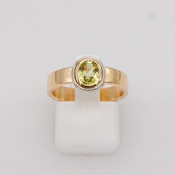 Ring, 750/&deg;&deg;&deg;Rot-Wei&szlig;gold, Grossular