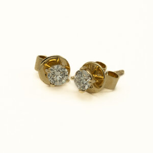 Ohrstecker 585/Gelbgold mit Brillanten zus. 0,44ct  Tw/SI
