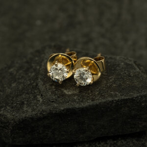Ohrstecker 585/Gelbgold mit Brillanten zus. 0,44ct  Tw/SI