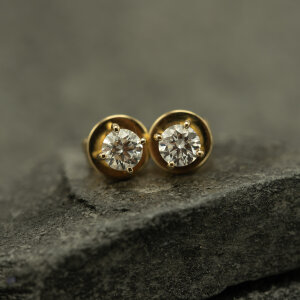 Ohrstecker 585/Gelbgold mit Brillanten zus. 0,44ct  Tw/SI