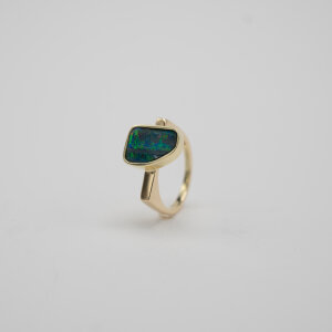 Ring mit Boulderopal, 585/Gelbgold