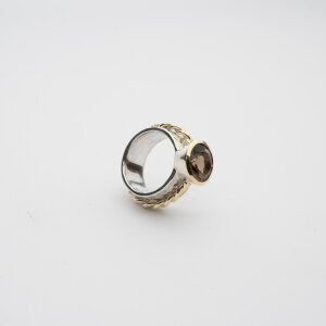 Ring mit Rauchquarz, 925/585