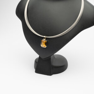 Anhänger mit Citrin, 750/Gelb-und Weißgold