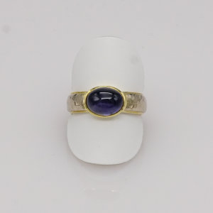 Ring, 585/°°°Gelb-Weißgold, Iolith,...