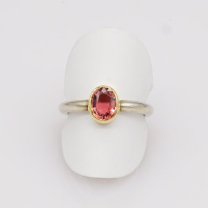 Ring, Silber, 750/°°°Gelbgold, Turmalin,...