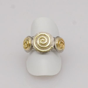 Ring, Silber, 750/°°°Gelbgold,...