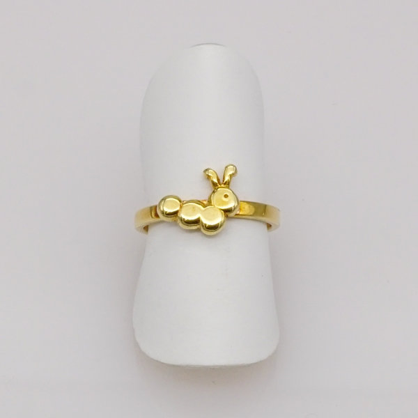 Ring für Kinder, 585/°°°Gelbgold, kleine Raupe