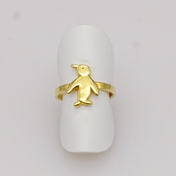 Ring für Kinder, 585/°°°Gelbgold, Pinguin