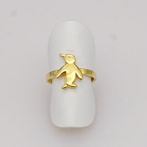Ring für Kinder, 585/°°°Gelbgold, Pinguin