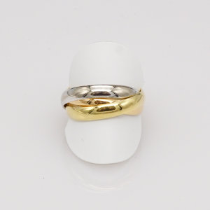 Ring, 750/°°°Gelb-Weiß-Rotgold, klassisch-dreifach