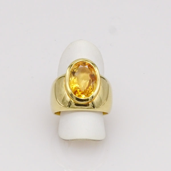 Ring, 585/°°°Gelbgold, Citrin, Handarbeit, Einzelstück