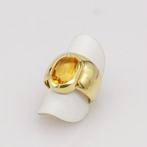 Ring, 585/°°°Gelbgold, Citrin, Handarbeit, Einzelstück