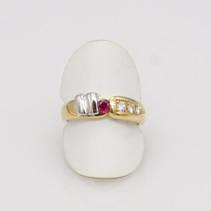 Ring, 585/°°°Gelb-Weißgold, Rubin,...