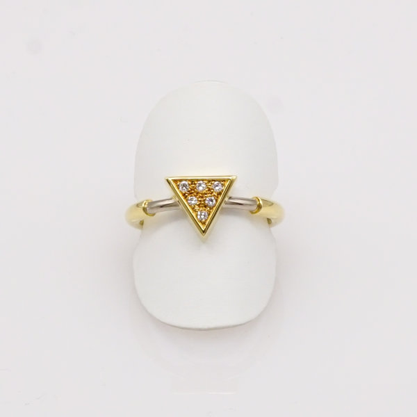Ring, 585/°°°Gelb-Weißgold, Brillanten, Einzelstück, Handarbeit
