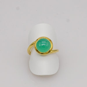 Ring, 750/&deg;&deg;&deg;Gelbgold, Achat, Einzelst&uuml;ck, Handarbeit