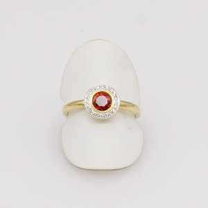Ring, 585/&deg;&deg;&deg;Gelbgold, Granat, Brillanten