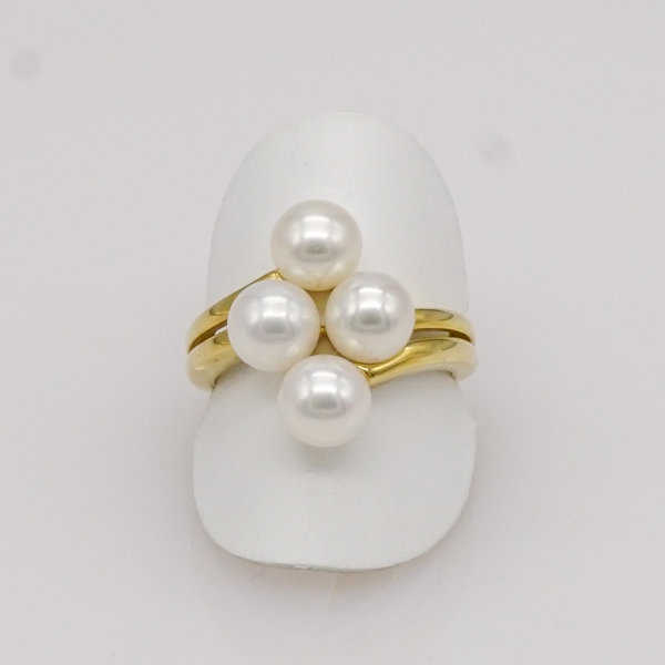 Ring, 585/&deg;&deg;&deg;Gelbgold, Perlen
