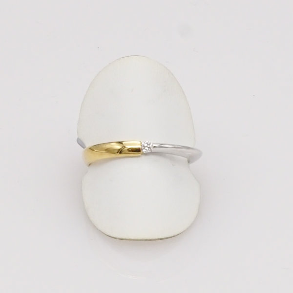 Ring, 585/&deg;&deg;&deg;Gelb-Wei&szlig;gold, Brillant