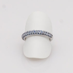 Ring, Silber, synthetische Aquamarine