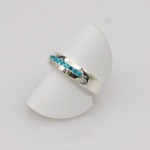 Ring, Silber, blaue Topase